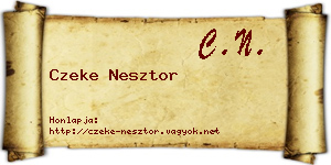 Czeke Nesztor névjegykártya